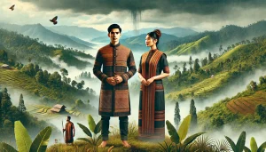 How does Meghalaya’s geography influence its traditional attire