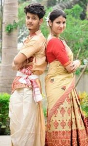 Assam Mekhela Chador and Dhoti-Gamosa